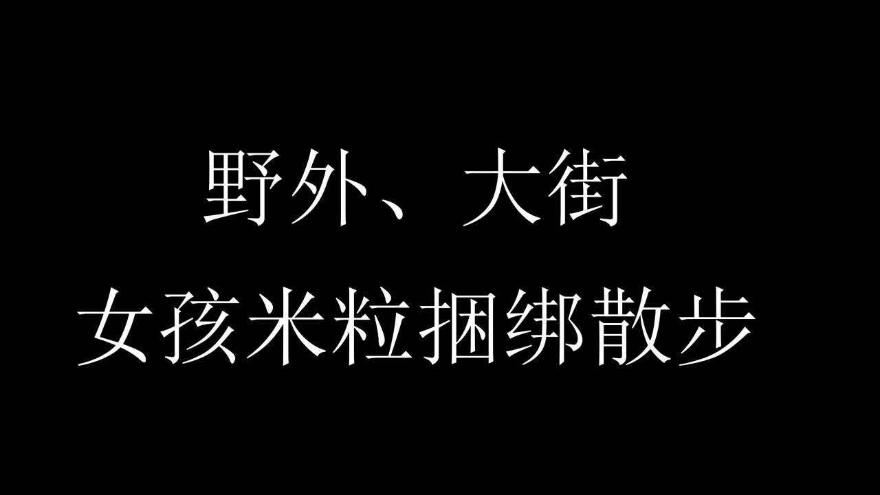 米粒大街上散步